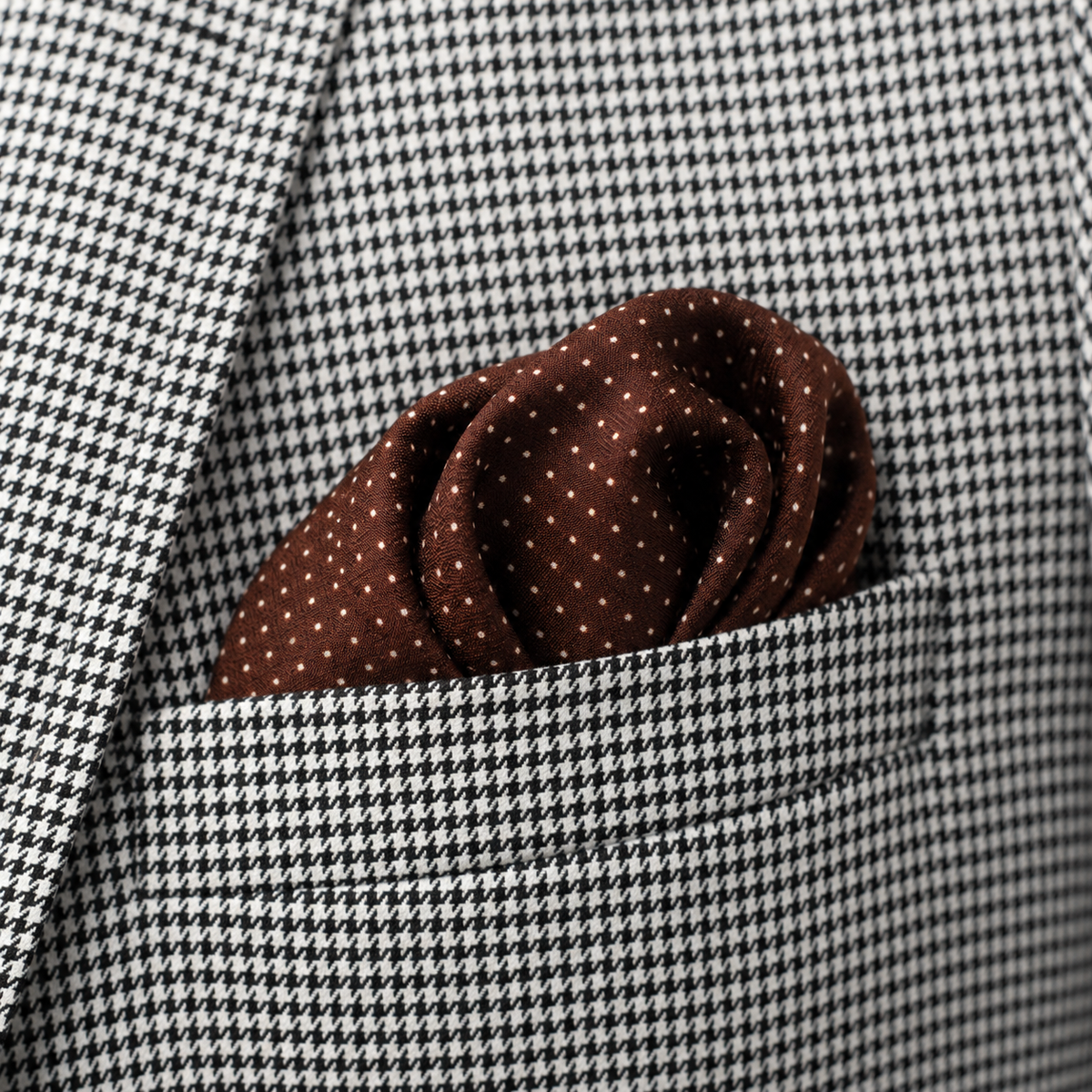 Brown Dot Polka - Silk Pocket Square by Monzoro – view 18
