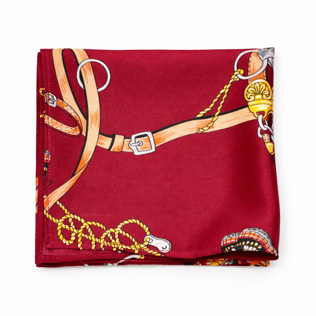 Burgundy Butterfly Charms Silk Pocket Square by Monzoro – view 3
