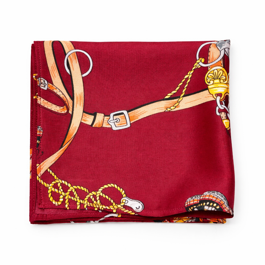 Burgundy Butterfly Charms Silk Pocket Square by Monzoro – view 7