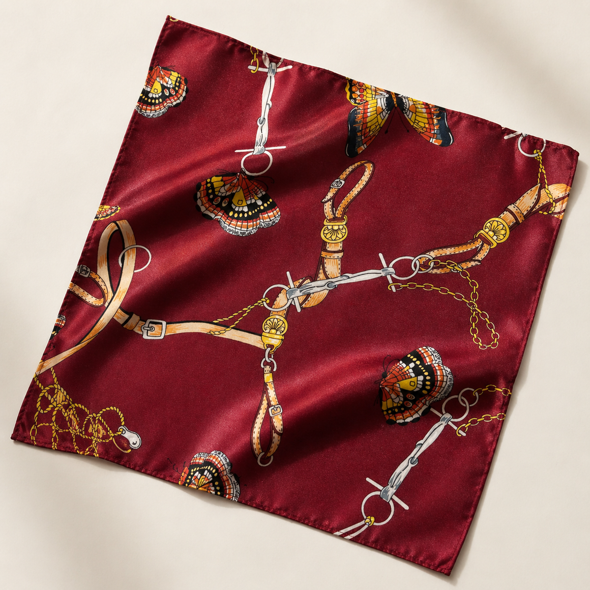 Burgundy Butterfly Charms Silk Pocket Square by Monzoro – view 14