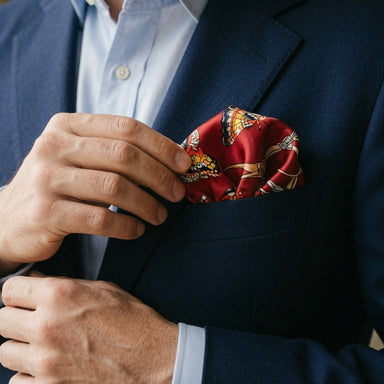 Burgundy Butterfly Charms Silk Pocket Square by Monzoro – view 16