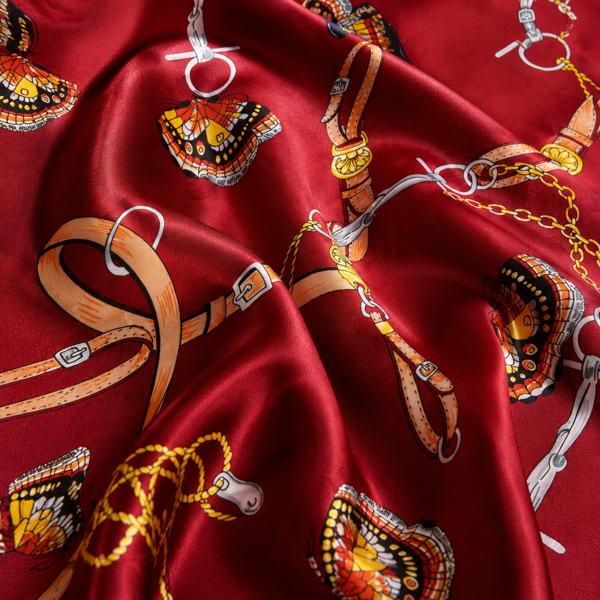 Burgundy Butterfly Charms Silk Pocket Square by Monzoro – view 19