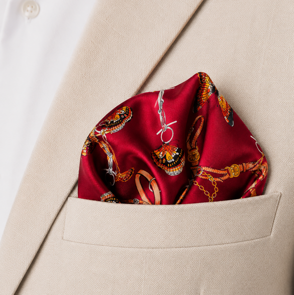 Burgundy Butterfly Charms Silk Pocket Square by Monzoro – view 20