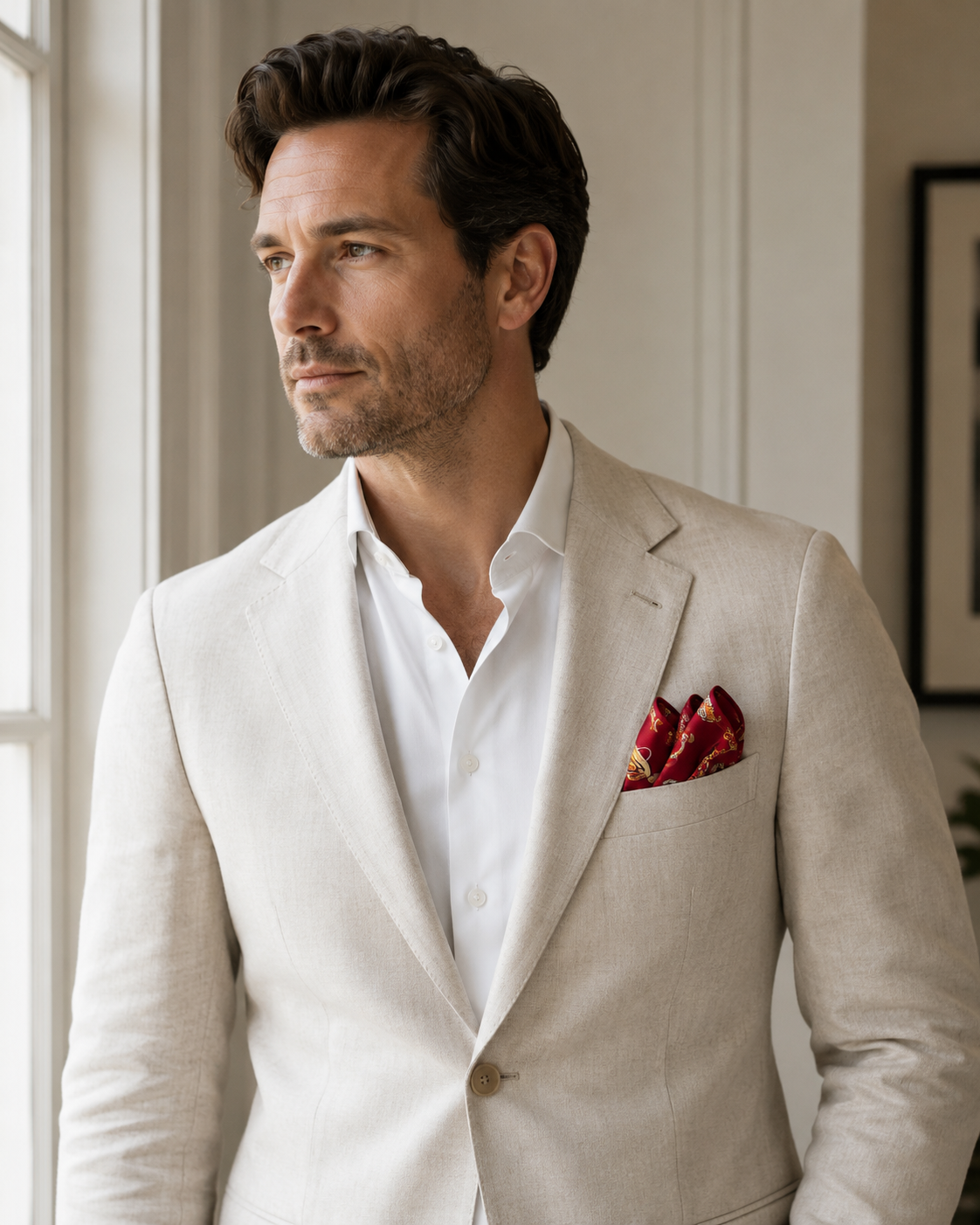 Burgundy Butterfly Charms Silk Pocket Square by Monzoro – view 24