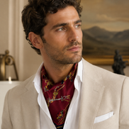 Burgundy Butterfly Charms Silk Ascot by Monzoro – view 2