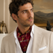 Burgundy Butterfly Charms Silk Ascot by Monzoro – view 2