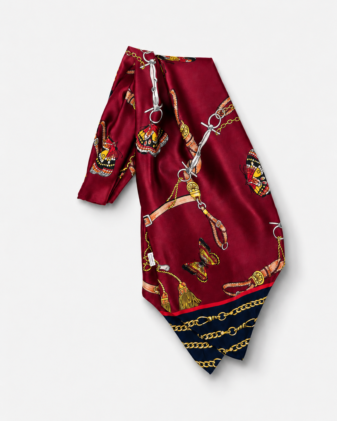 Burgundy Butterfly Charms Silk Ascot by Monzoro – view 3