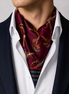 Burgundy Butterfly Charms Silk Ascot by Monzoro – view 5