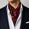 Burgundy Butterfly Charms Silk Ascot by Monzoro – view 5