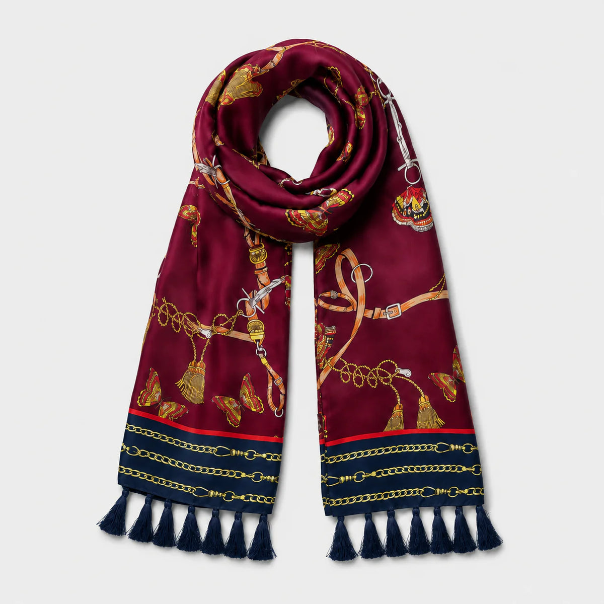 Burgundy Butterfly Charms Silk Scarf by Monzoro – view 19