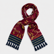 Burgundy Butterfly Charms Silk Scarf by Monzoro – view 5