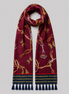 Burgundy Butterfly Charms Silk Scarf by Monzoro
