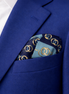 Chain Loop Blue Silk Pocket Square by Monzoro – view 9