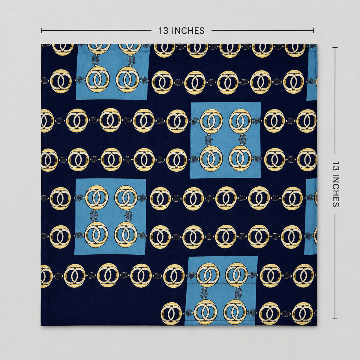 Chain Loop Blue Silk Pocket Square by Monzoro – view 17