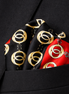 Chain Loop Red Silk Pocket Square by Monzoro – view 5