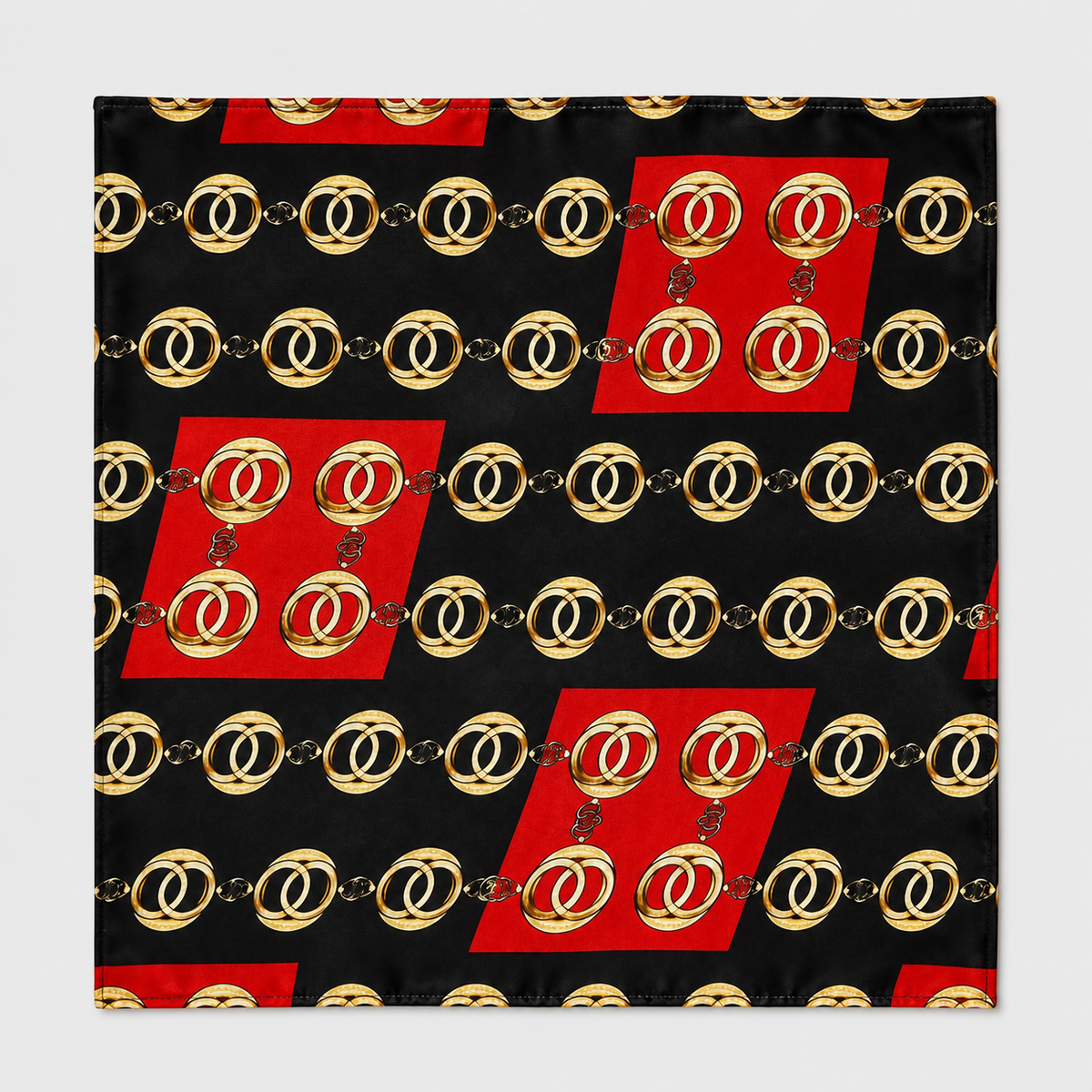 Chain Loop Red Silk Pocket Square by Monzoro – view 11