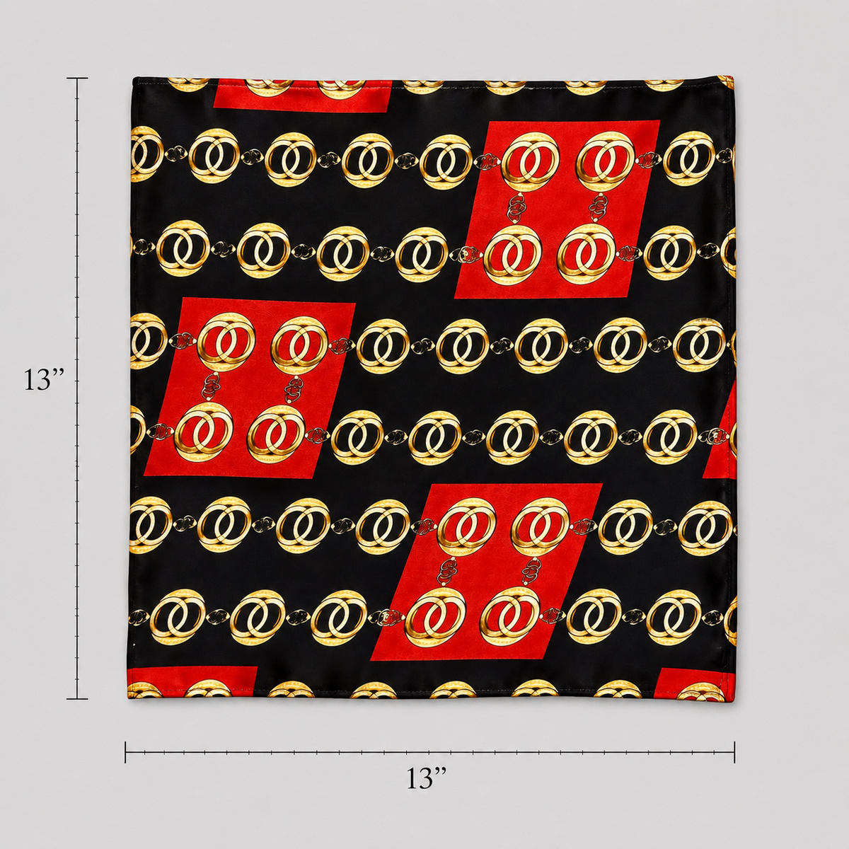 Chain Loop Red Silk Pocket Square by Monzoro – view 18