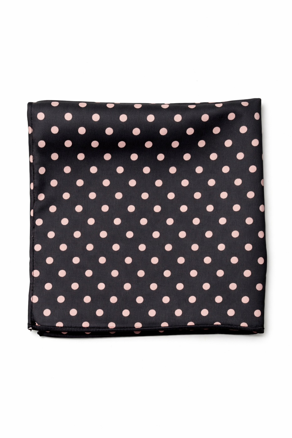 Charcoal Grey with Pink Polka Dots Silk Pocket Square by Monzoro – view 5