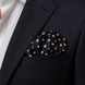 Charcoal Grey with Pink Polka Dots Silk Pocket Square by Monzoro – view 12