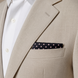 Charcoal Grey with Pink Polka Dots Silk Pocket Square by Monzoro – view 13