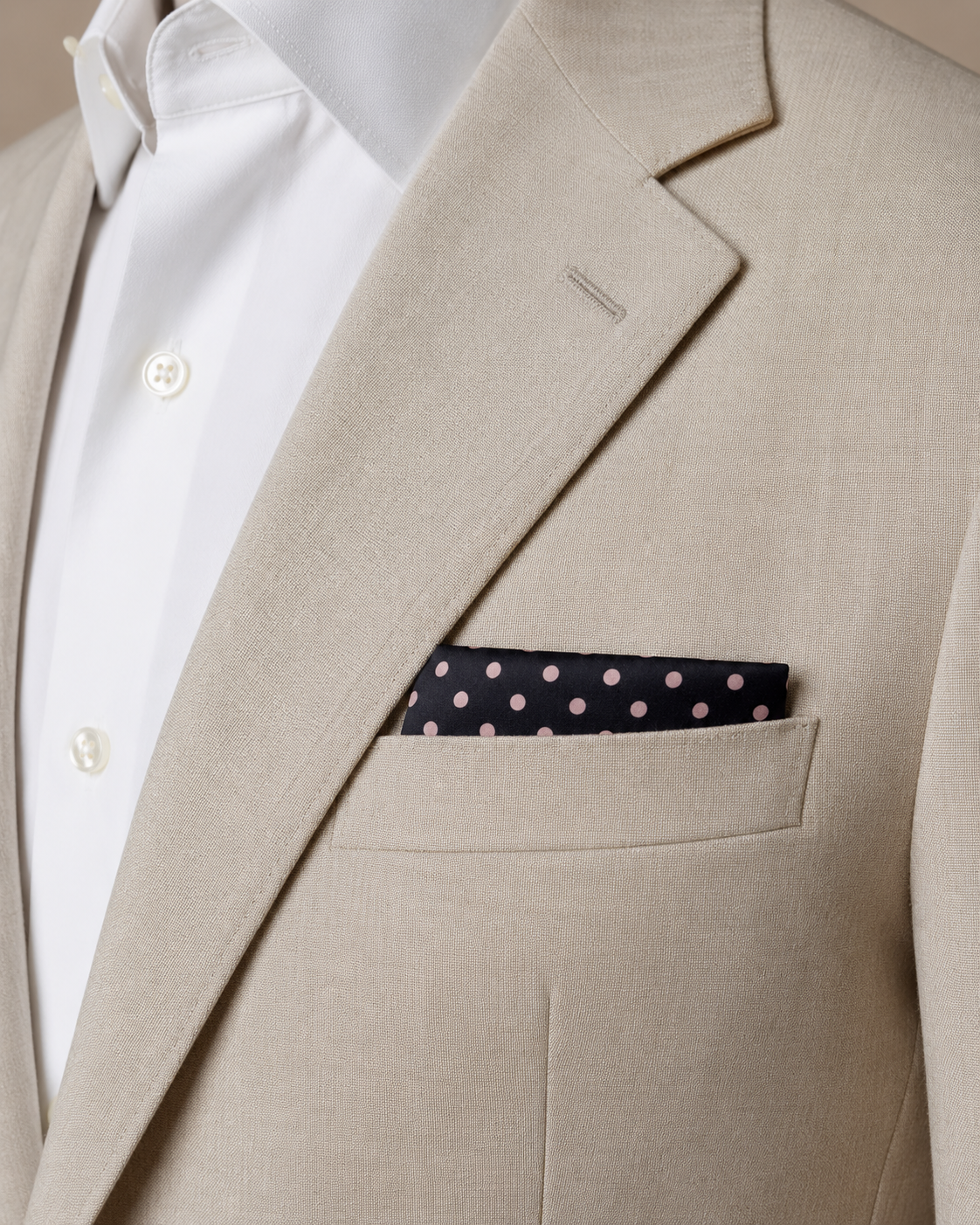 Charcoal Grey with Pink Polka Dots Silk Pocket Square by Monzoro – view 13
