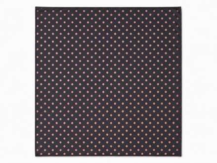 Charcoal Grey with Pink Polka Dots Silk Pocket Square by Monzoro