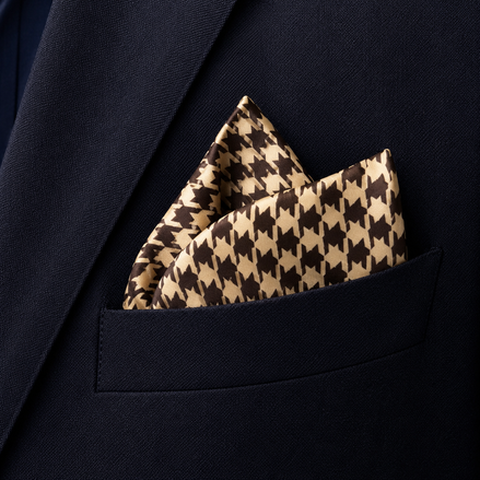 Classic Houndstooth Silk Pocket Square by Monzoro – view 23