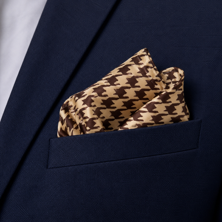Classic Houndstooth Silk Pocket Square by Monzoro – view 25