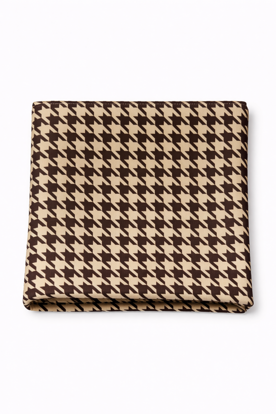 Classic Houndstooth Silk Pocket Square by Monzoro – view 2
