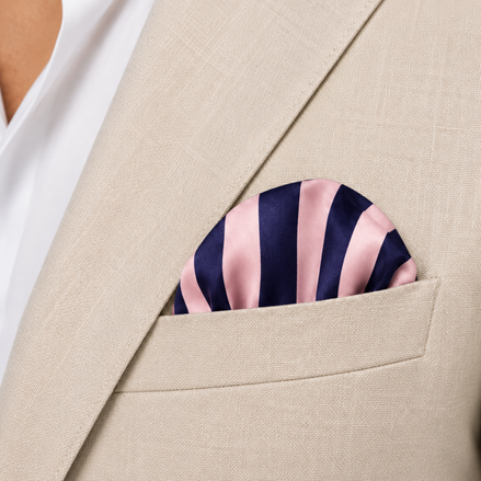 Coastal Stripes Silk Pocket Square by Monzoro – view 18