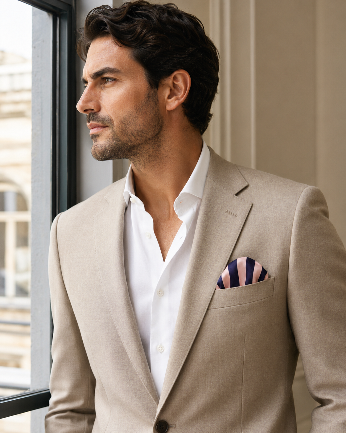 Coastal Stripes Silk Pocket Square by Monzoro – view 21