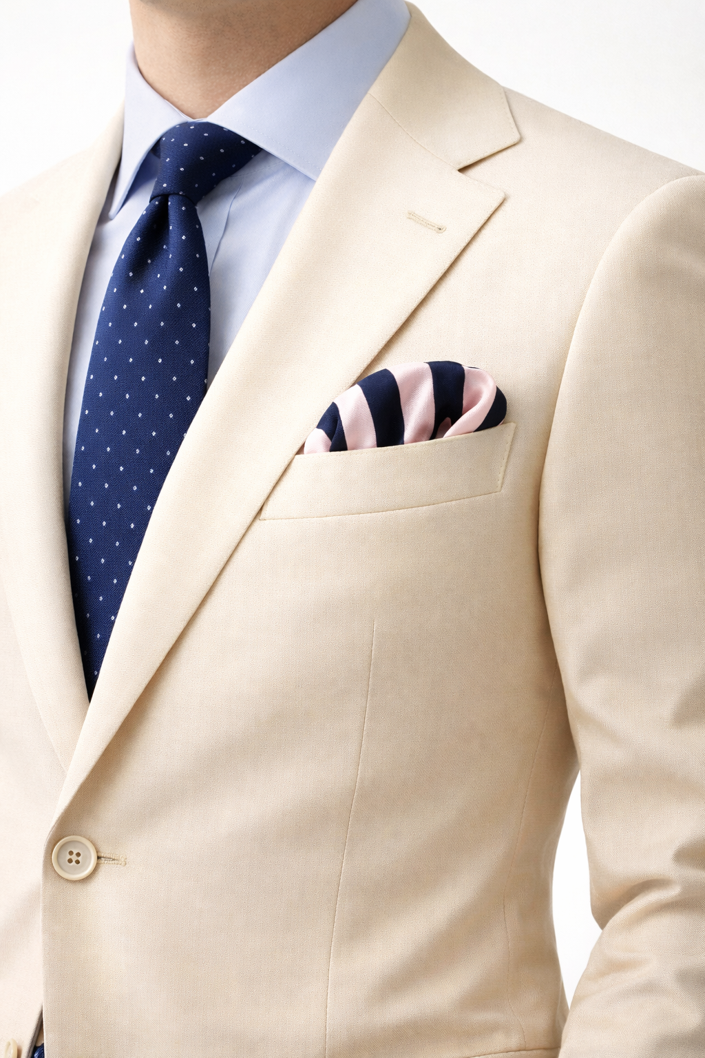 Coastal Stripes Silk Pocket Square by Monzoro – view 4