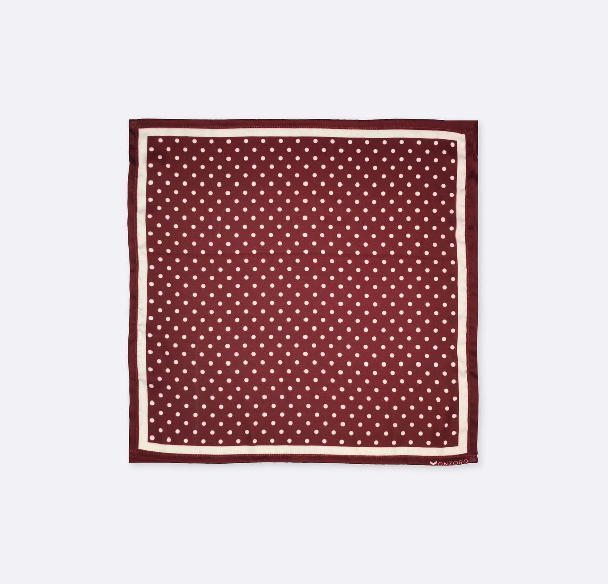 Dark Maroon with White Polka Dots - Silk Pocket Square by Monzoro – view 11
