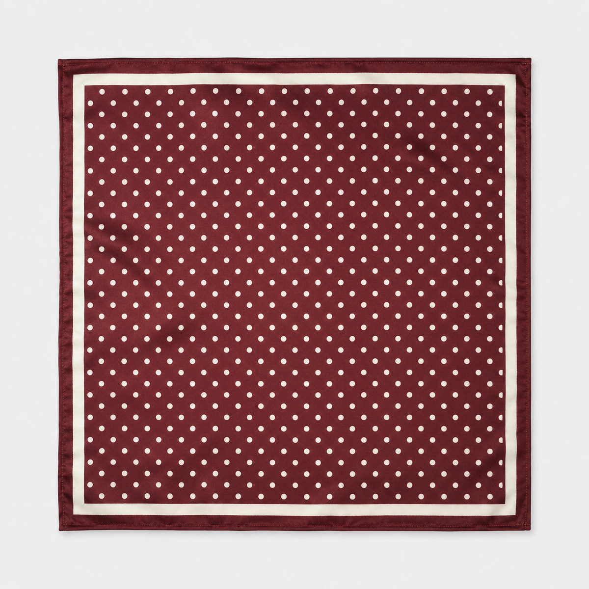 Dark Maroon with White Polka Dots - Silk Pocket Square