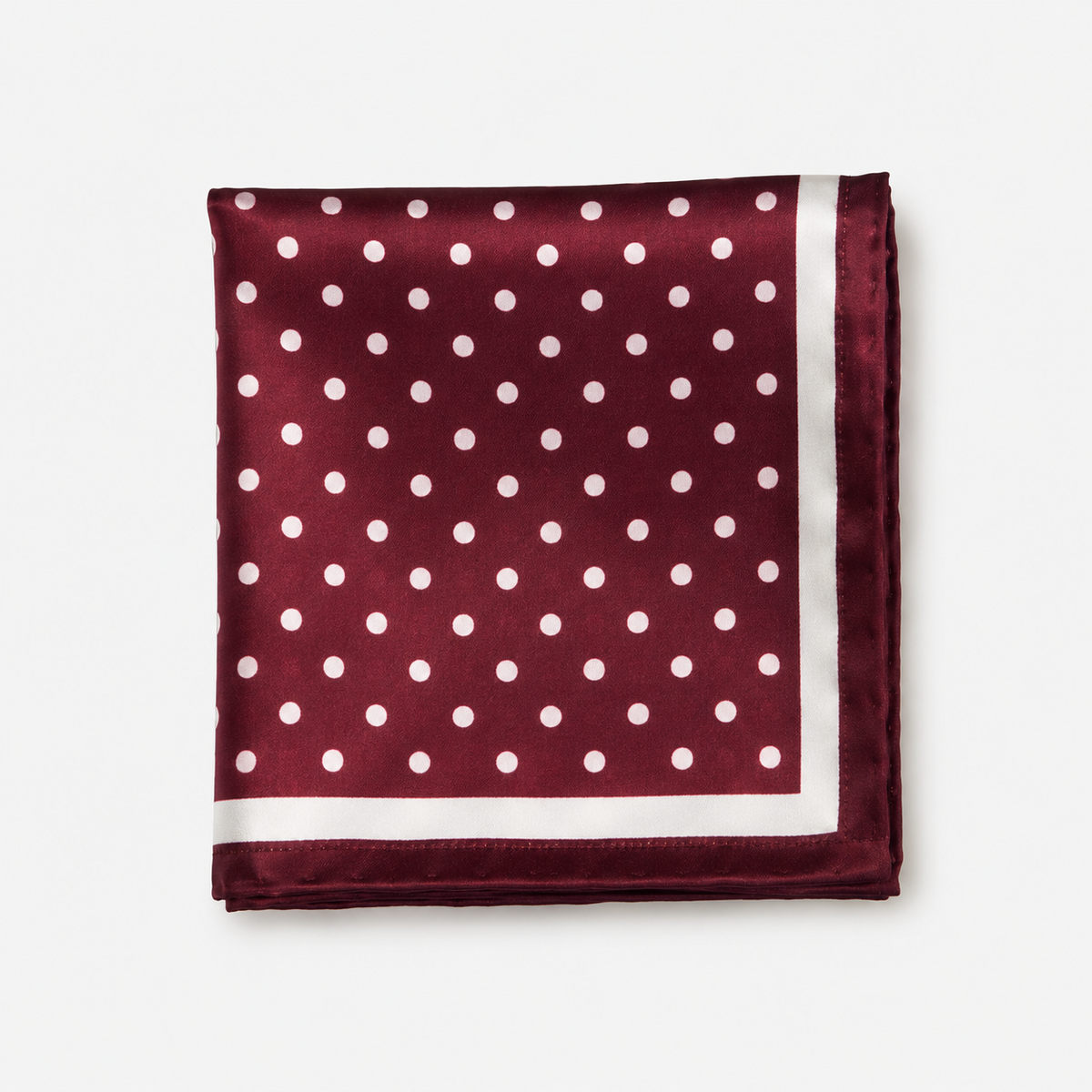 Dark Maroon with White Polka Dots - Silk Pocket Square by Monzoro – view 15