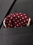 Dark Maroon with White Polka Dots - Silk Pocket Square