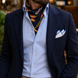 Deep Midnight Blue Butterfly Charms Silk Ascot by Monzoro – view 13