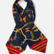 Deep Midnight Blue Butterfly Charms Silk Ascot by Monzoro – view 3