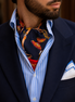 Deep Midnight Blue Butterfly Charms Silk Ascot by Monzoro – view 5