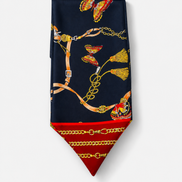 Deep Midnight Blue Butterfly Charms Silk Ascot by Monzoro