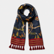 Deep Midnight Blue Butterfly Charms Silk Scarf by Monzoro – view 8