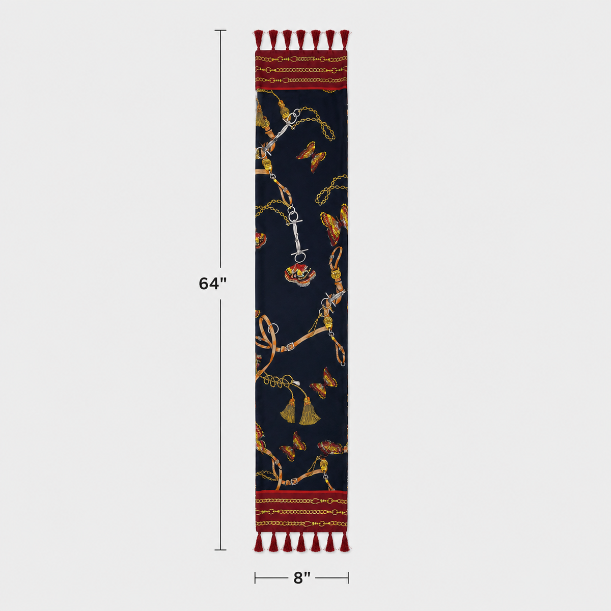 Deep Midnight Blue Butterfly Charms Silk Scarf by Monzoro – view 14