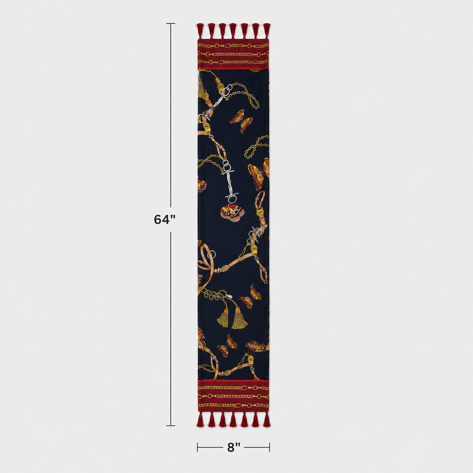 Deep Midnight Blue Butterfly Charms Silk Scarf by Monzoro – view 14