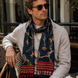 Deep Midnight Blue Butterfly Charms Silk Scarf by Monzoro – view 22