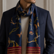 Deep Midnight Blue Butterfly Charms Silk Scarf by Monzoro – view 23