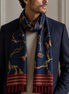 Deep Midnight Blue Butterfly Charms Silk Scarf by Monzoro – view 23
