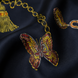 Deep Midnight Blue Butterfly Charms Silk Scarf by Monzoro – view 5