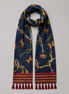 Deep Midnight Blue Butterfly Charms Silk Scarf by Monzoro