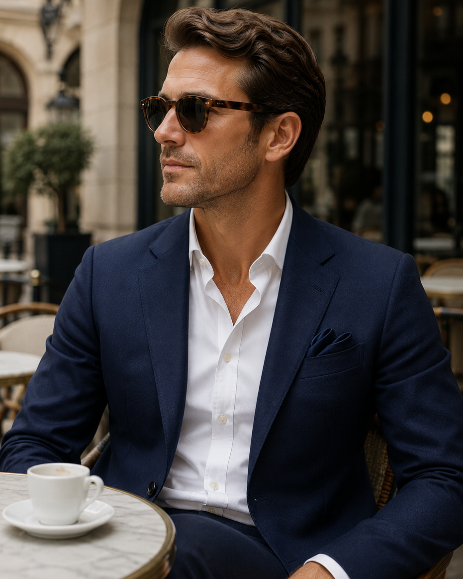 Deep Navy Silk Pocket Square by Monzoro – view 12