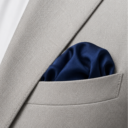 Deep Navy Silk Pocket Square by Monzoro – view 15